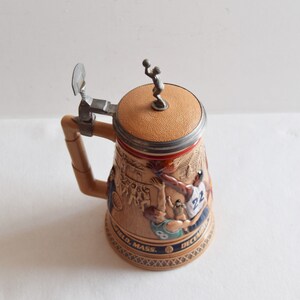 Vintage Avon Beer Stein with lid/ 1993 Avon Collectible Lidded Beer Stein/ Basketball Created Beer Stein image 5