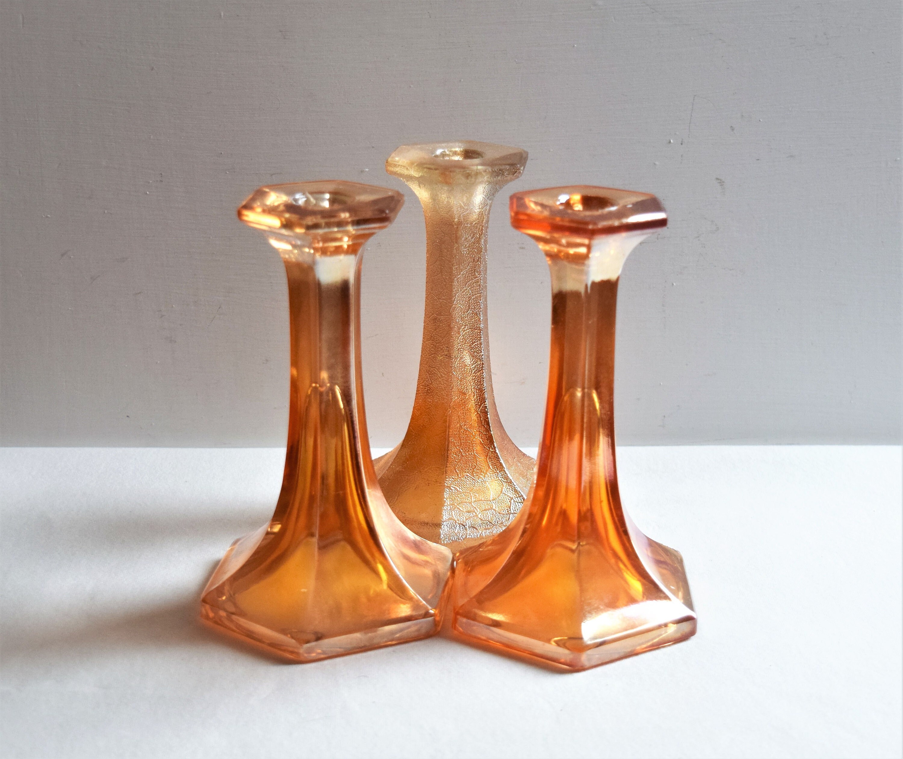 Home Décor Home & Living Glass Candle Holders Pair Of Candle Holders