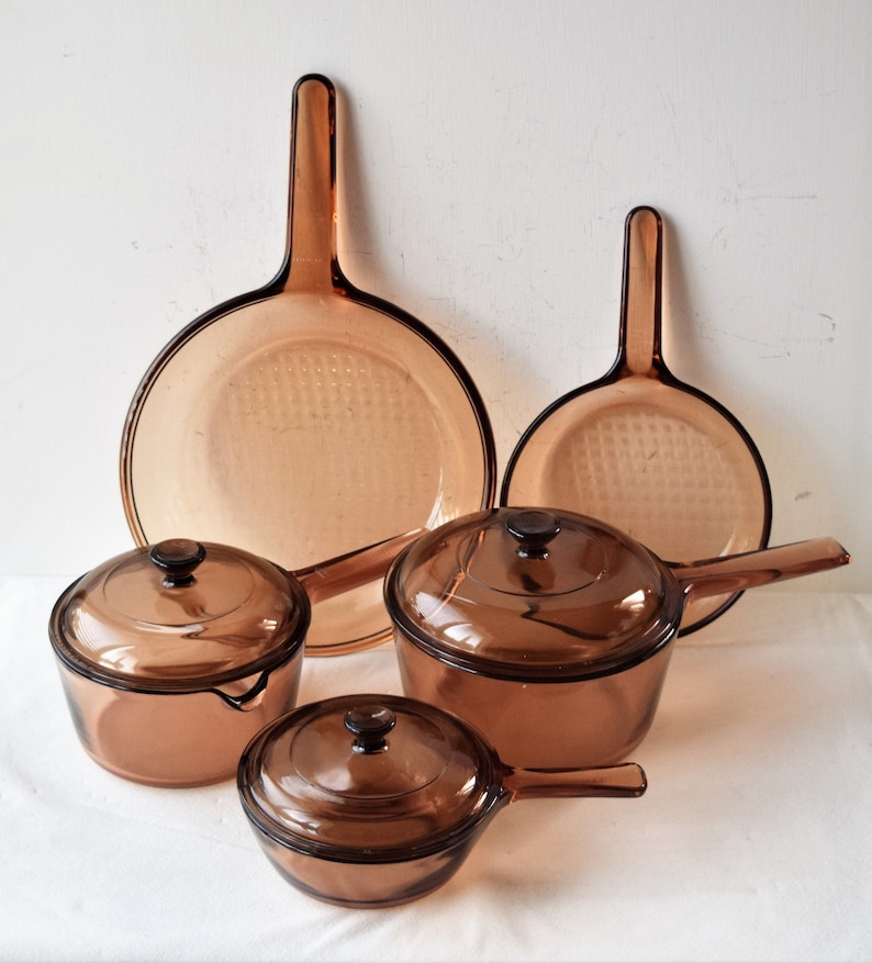 Set of 8 Piece Corning Vision Smokedglass Bakeware Set With Etsy