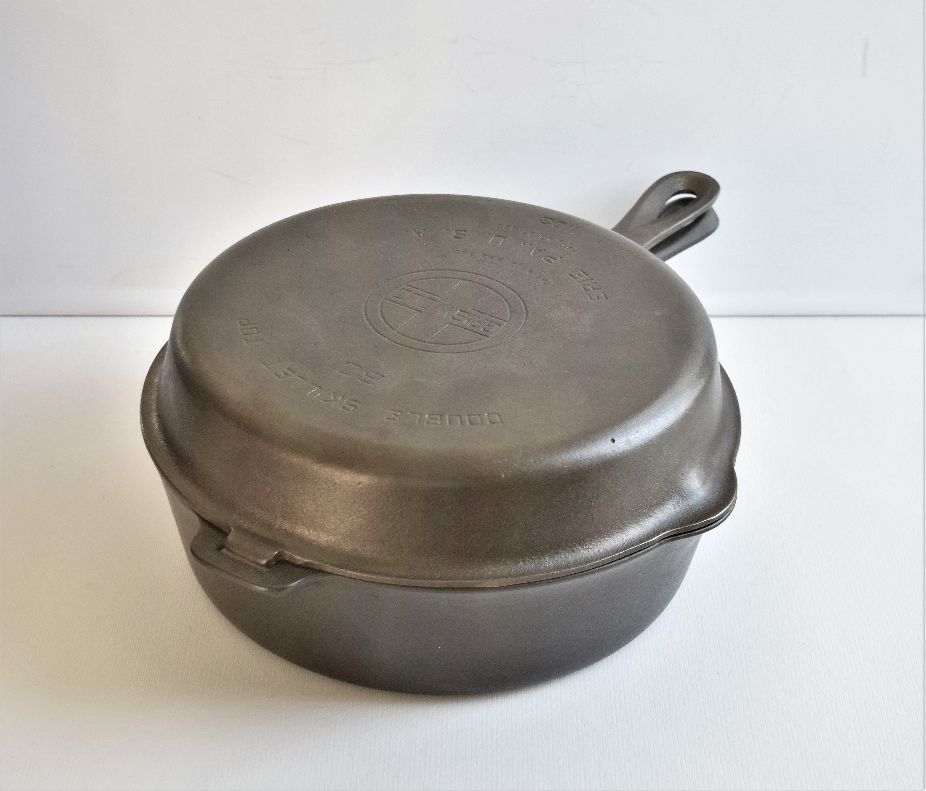 Griswold Block Logo #80 Double Skillet 1102 & 1103 Erie