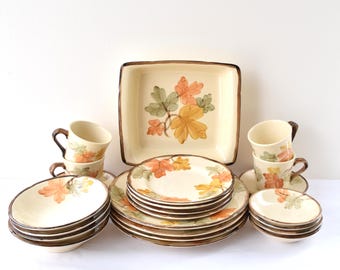 Franciscan October Dinnerware Set of 25-piece with a Square Baker 4-place Settings