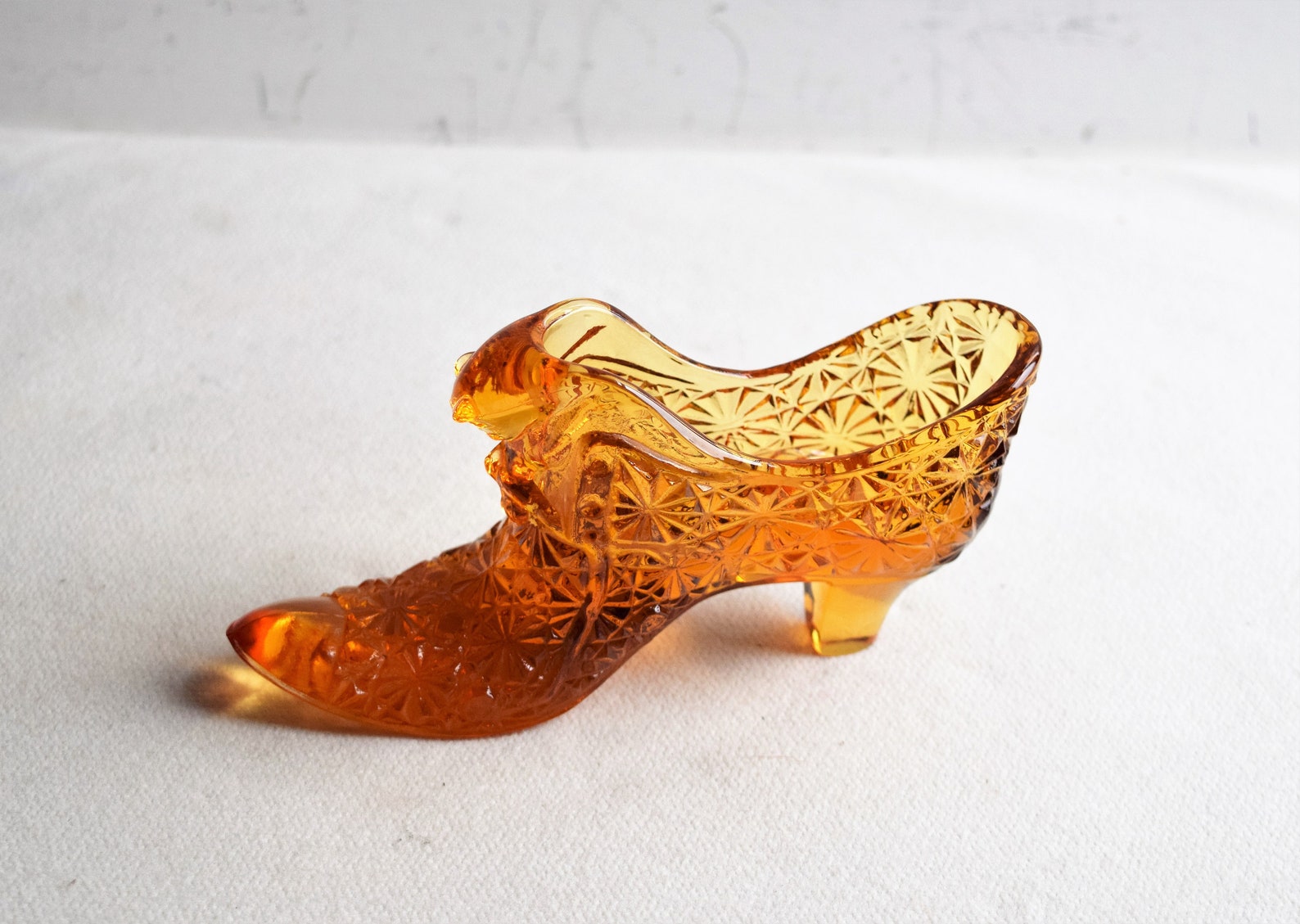 Vintage Amber Fenton Art Glass Shoe/vintage Colored-glass Home | Etsy