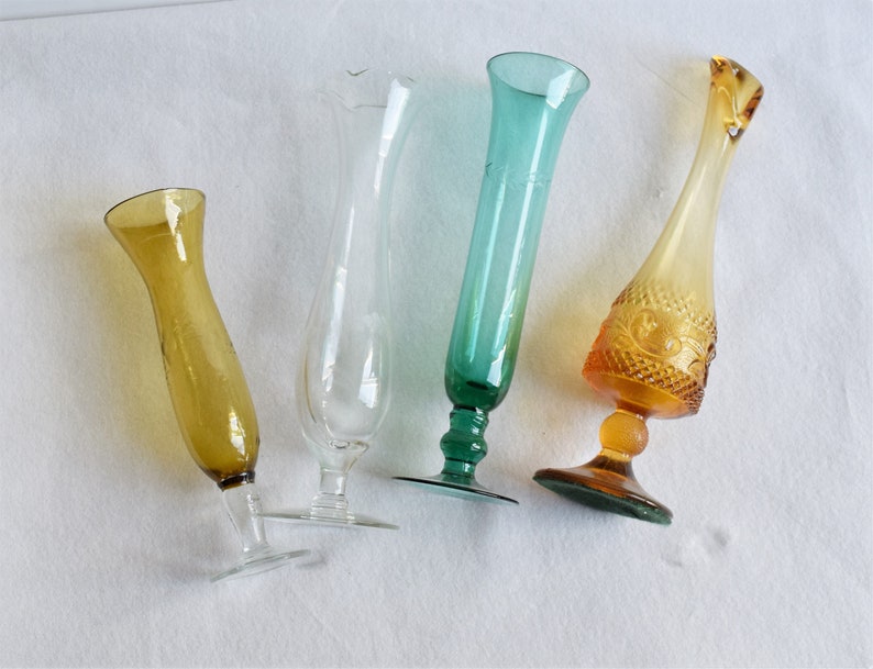 Mixed Set of 4 Glass VasesWedding Table D\u00e9corTable CenterpieceV#A12