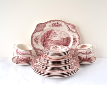 Johnson Brothers Old Britain Castles Pink Dinnerware Set (25-Piece)