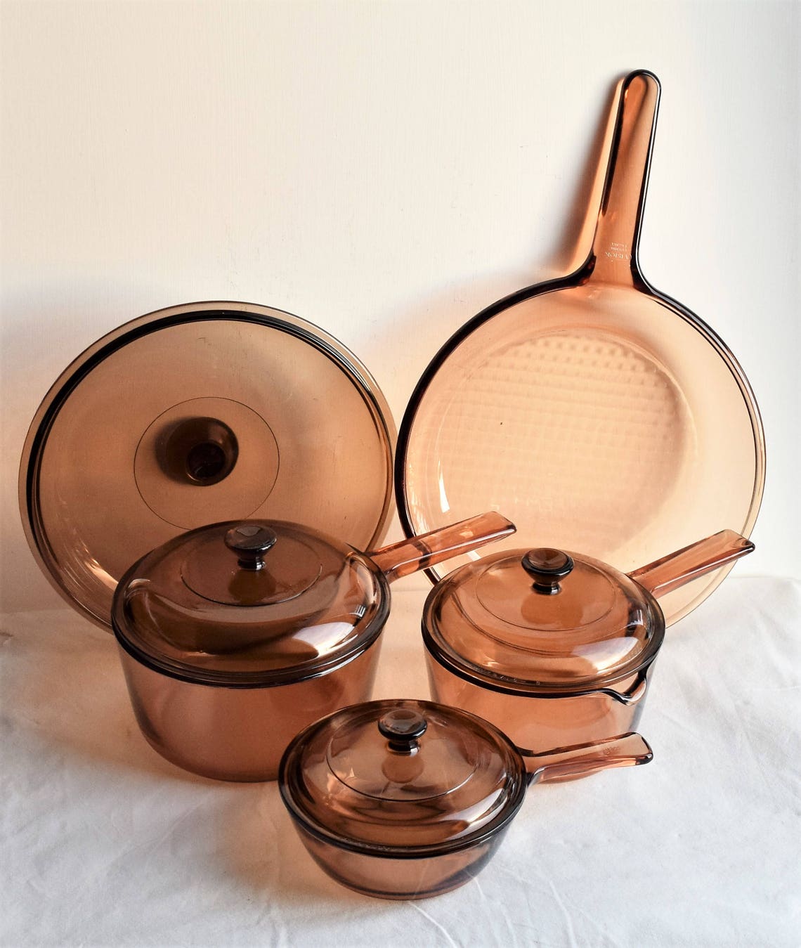 Set of 8 Pieces Corning Vision SmokedGlass Casserole Dishes Etsy