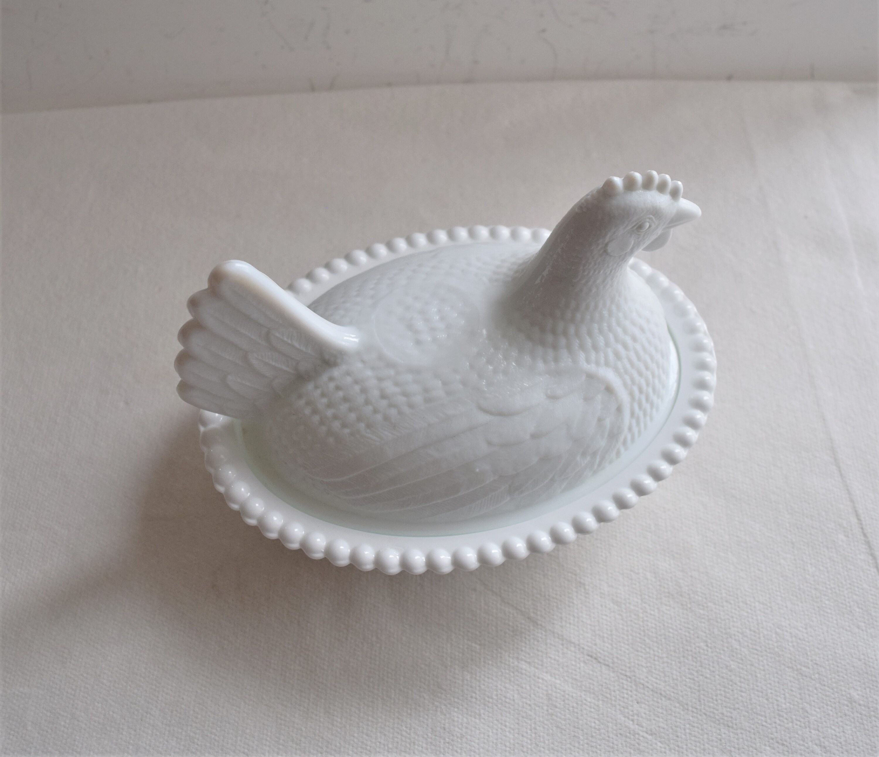 Milk Glass Hen on Nest Candy Dish With Lid/ White Glass Etsy