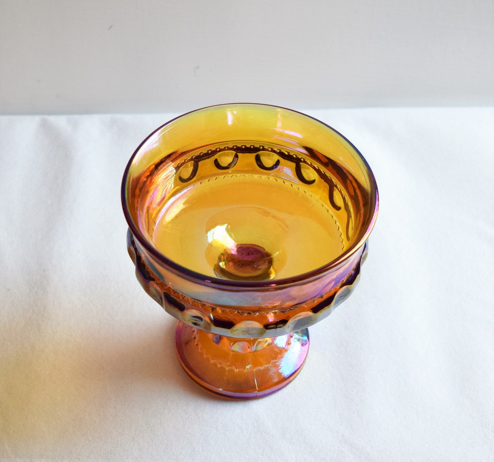 Amber Glass Goblet Style Candy Dish Indiana Glass - Etsy