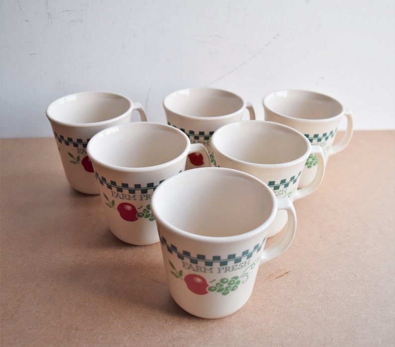 Satz von 6 Corning "Frische Farm" Tassen / Tassen / Made in USA Dinner Ware Bild 2