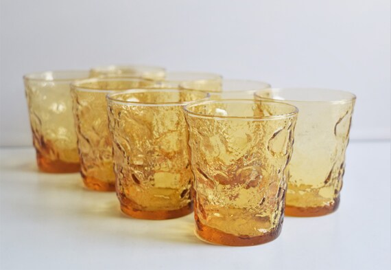 Short Amber Milano Juice Glasses Set of 8 