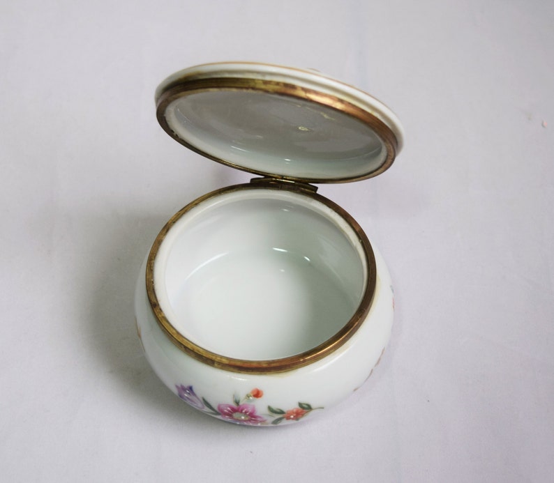 Vintage Porcelain Jewelry Box With Hinged Lid and Etsy