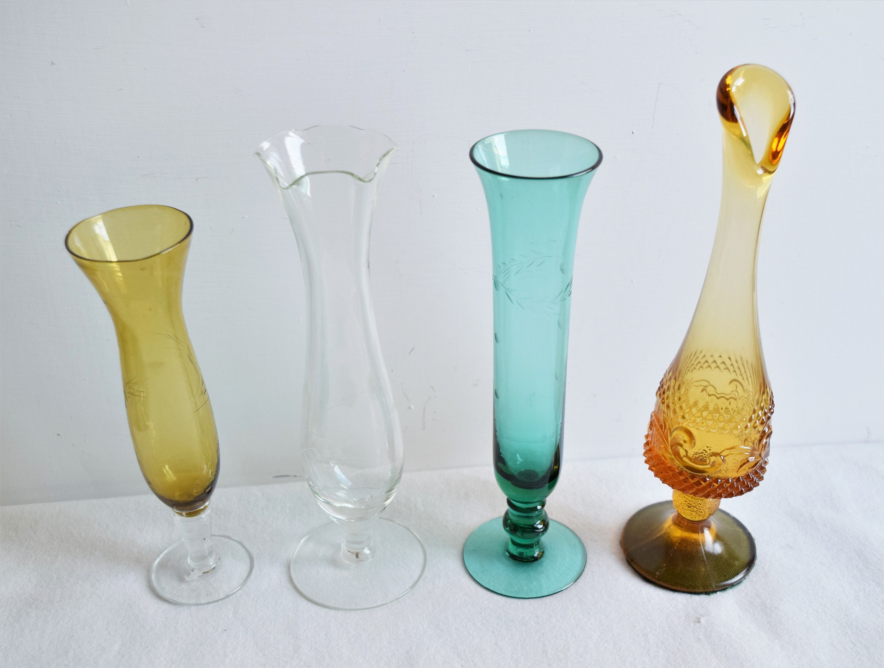 Mixed Set of 4 Glass VasesWedding Table D\u00e9corTable CenterpieceV#A12