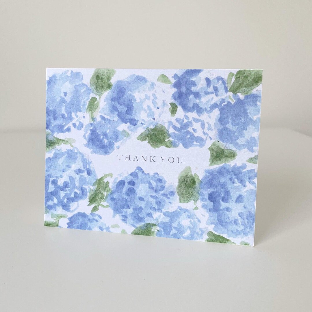 Hydrangea Thank You Card Set - Etsy