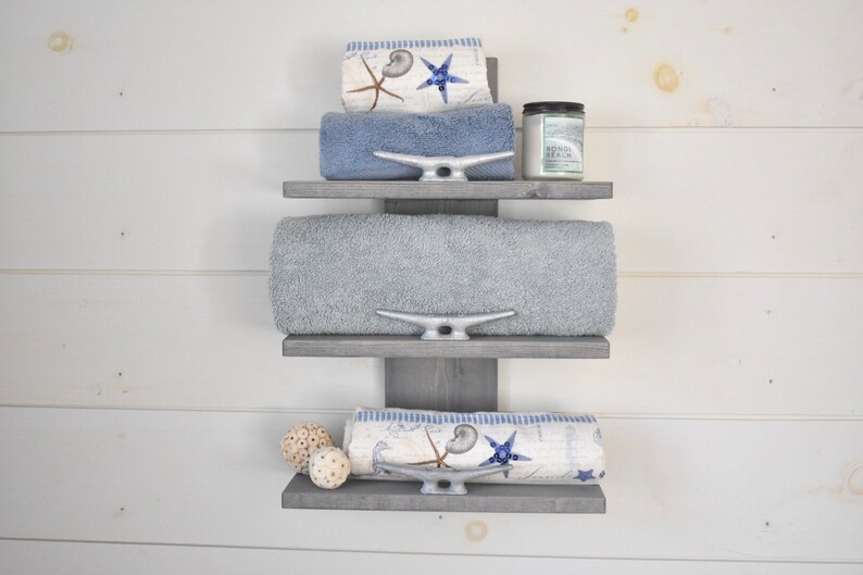 Nautical Towel Rack Nautical Decor Bathroom Decor Home Etsy