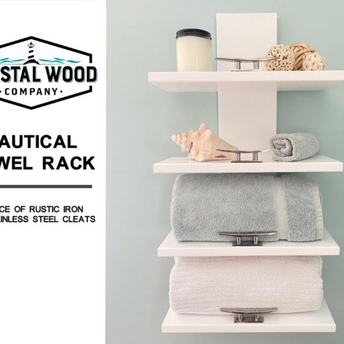 Nautical Towel Rack Nautical Decor Bathroom Decor Home Etsy