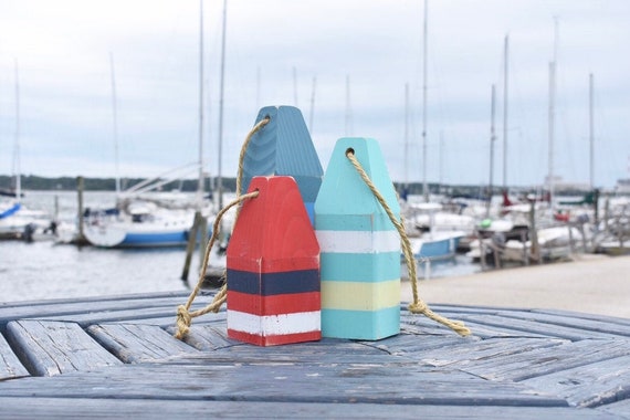 Wooden Lobster Style Buoys Set of 4