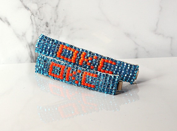 Two Native American barretes The Duo-authentic Native American Beaded Barrette Pair in  main image 4