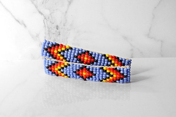 The Duo-authentic Native American Beaded Barrette Pair in  display picture 2