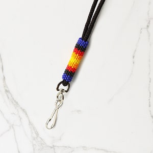 Authentic Native American Beaded Lanyard-Blue