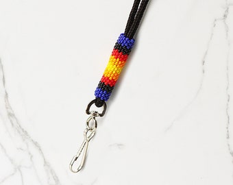 Authentic Native American Beaded Lanyard-Blue