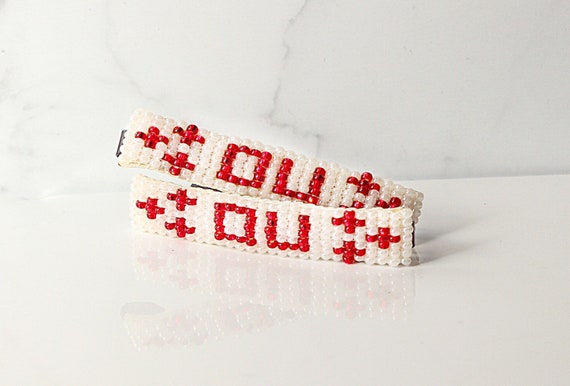 The Duo-authentic Native American Beaded Barrette Pair  display picture 2