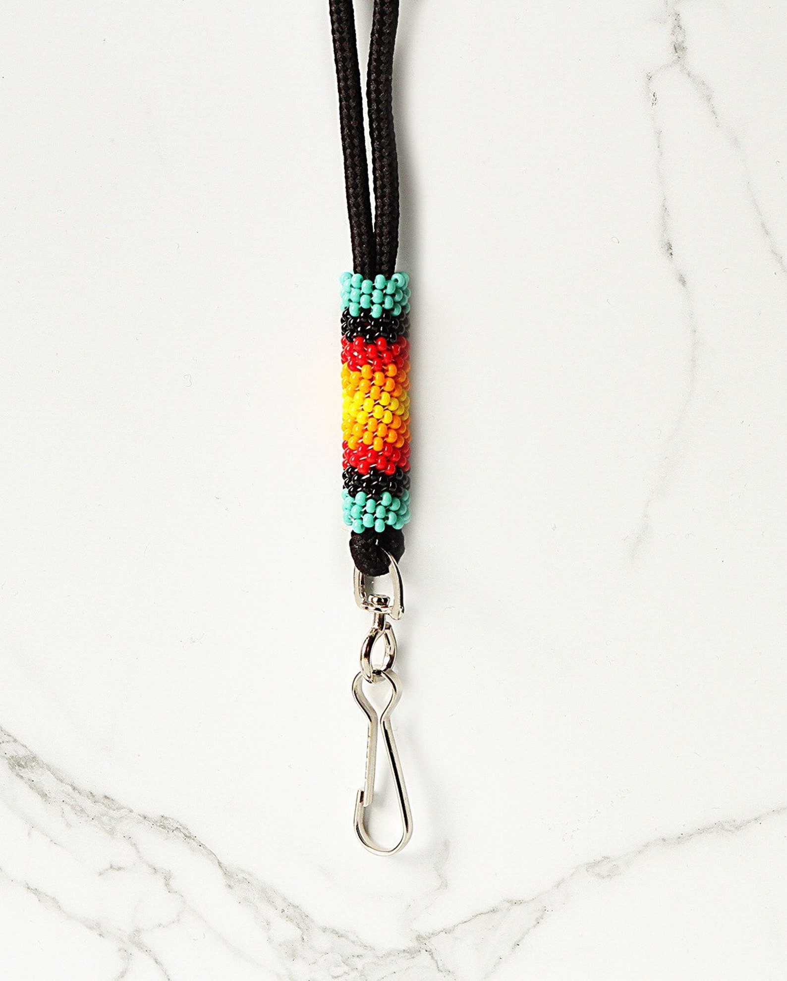 Authentic Native American Beaded Lanyardturquoise Etsy