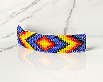 Authentic Native American Large Beaded Hair Barrette-blue - Etsy display picture 3