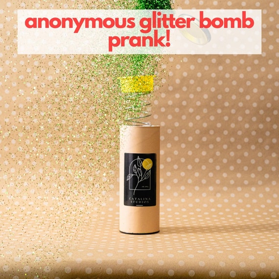 Buy Pranks Anonymous - Spring Loaded Glitter Bomb - Adult Birthday Gifts -  Surprise Glitter Bomb Prank Package – Confetti Popper Powder Cannon - Funny  Gag Gifts for Adults - (4.5 oz