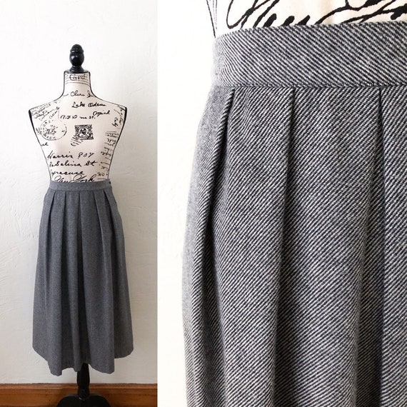Vintage 1980s Wool Blend Black and Gray Diagonal Micro Stripe - Etsy