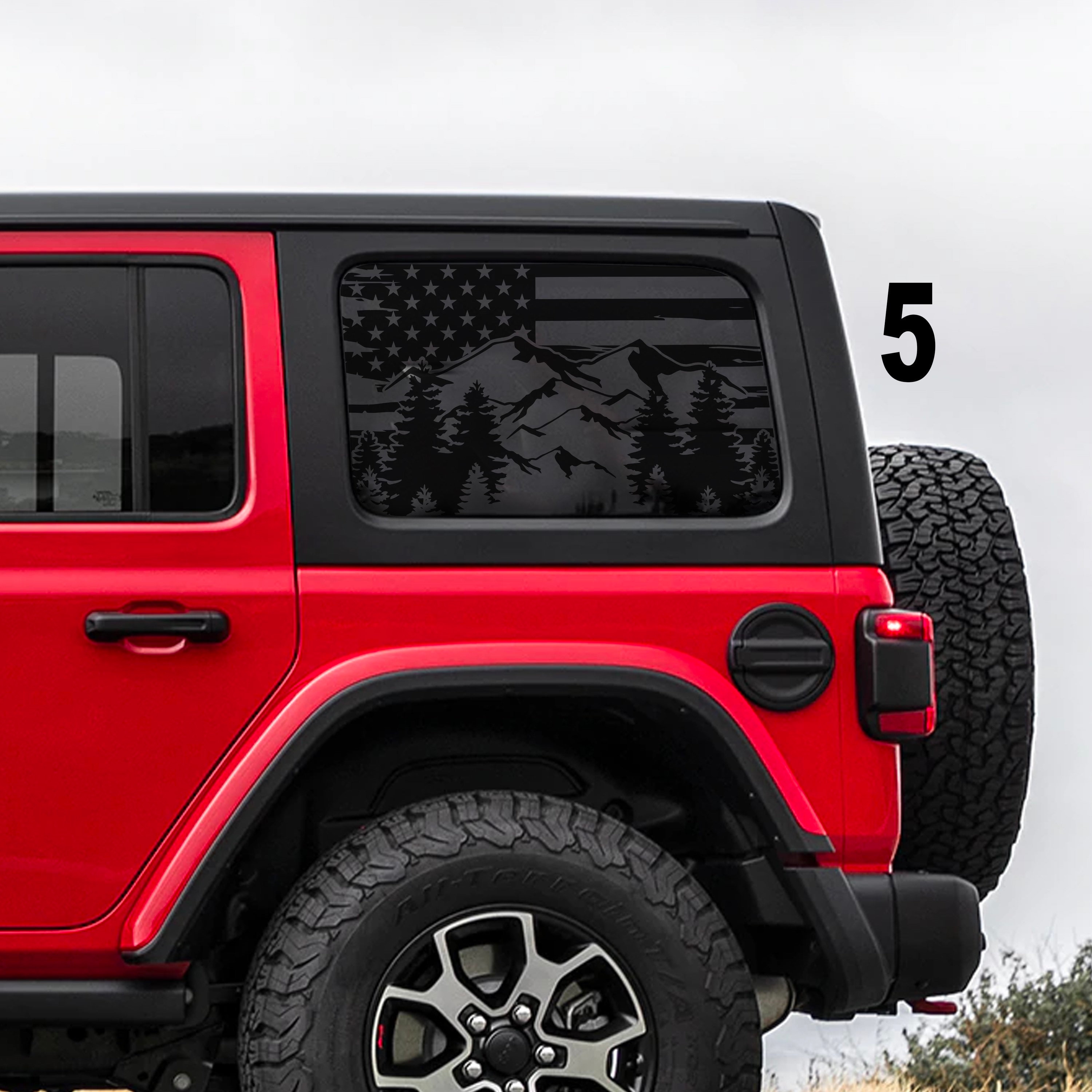 Jeep Wrangler 0721 4 Door USA Window Decals Stickers Etsy