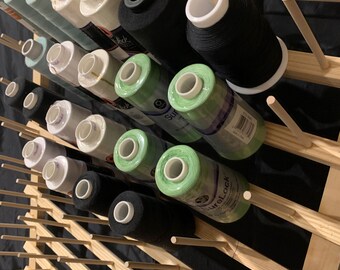 2-Pack Wood Thread Racks - Holds 66 Spools Total, Freestanding Or Wall Mount Storage