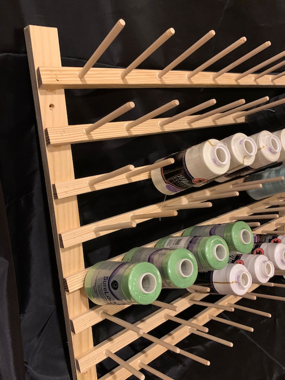 DIY serger thread rack for big thread cones - craft revue