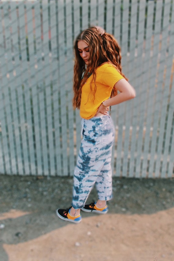 Hand tie dyed Mom Jeans - image 2