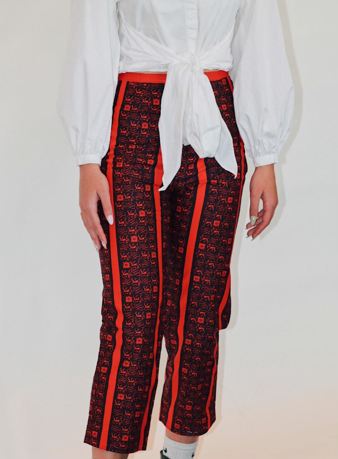 Capris estampado de los años 70 Etsy España