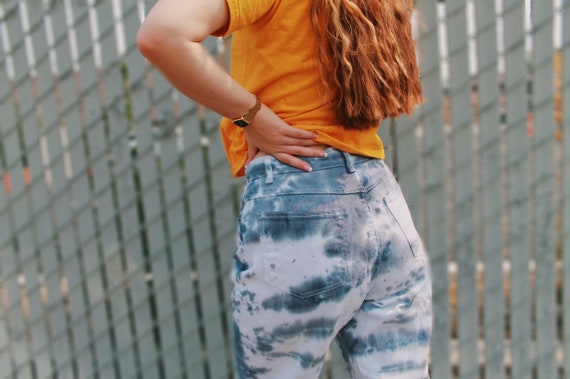 Hand tie dyed Mom Jeans - image 3