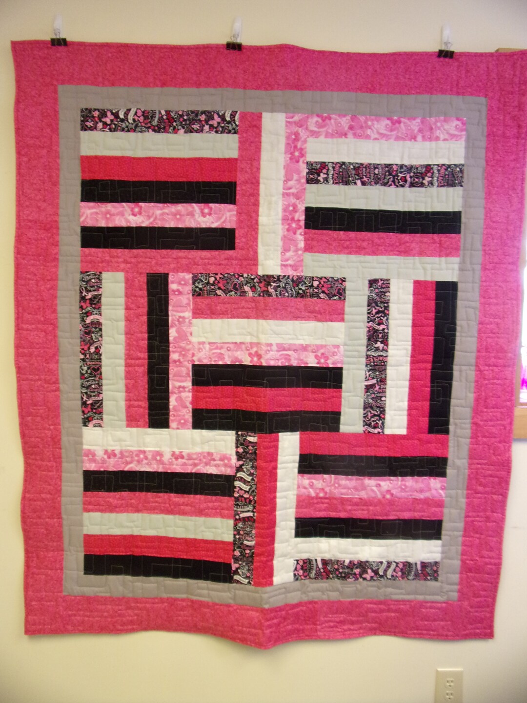 Quilt, Love and Support Pink Ribbon Quilt, 56 x 67 - Etsy Österreich
