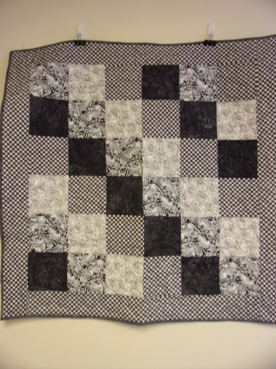 Handmade Black and White Baby Quilt: Modern Patchwork (40" X 40") - Etsy