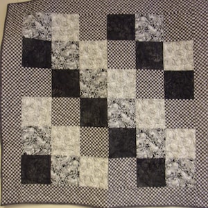 Baby Quilt, Schwarz Weiss Baby Quilt, 102cm x 102cm