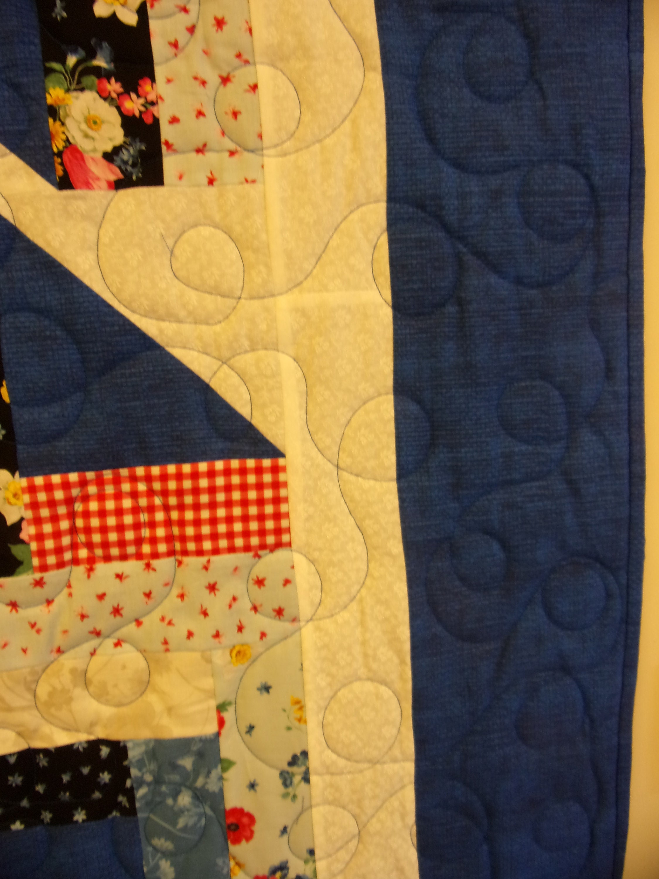 Quilt Full Size Diamond Set Log Cabin Quilt Blue and White Etsy
