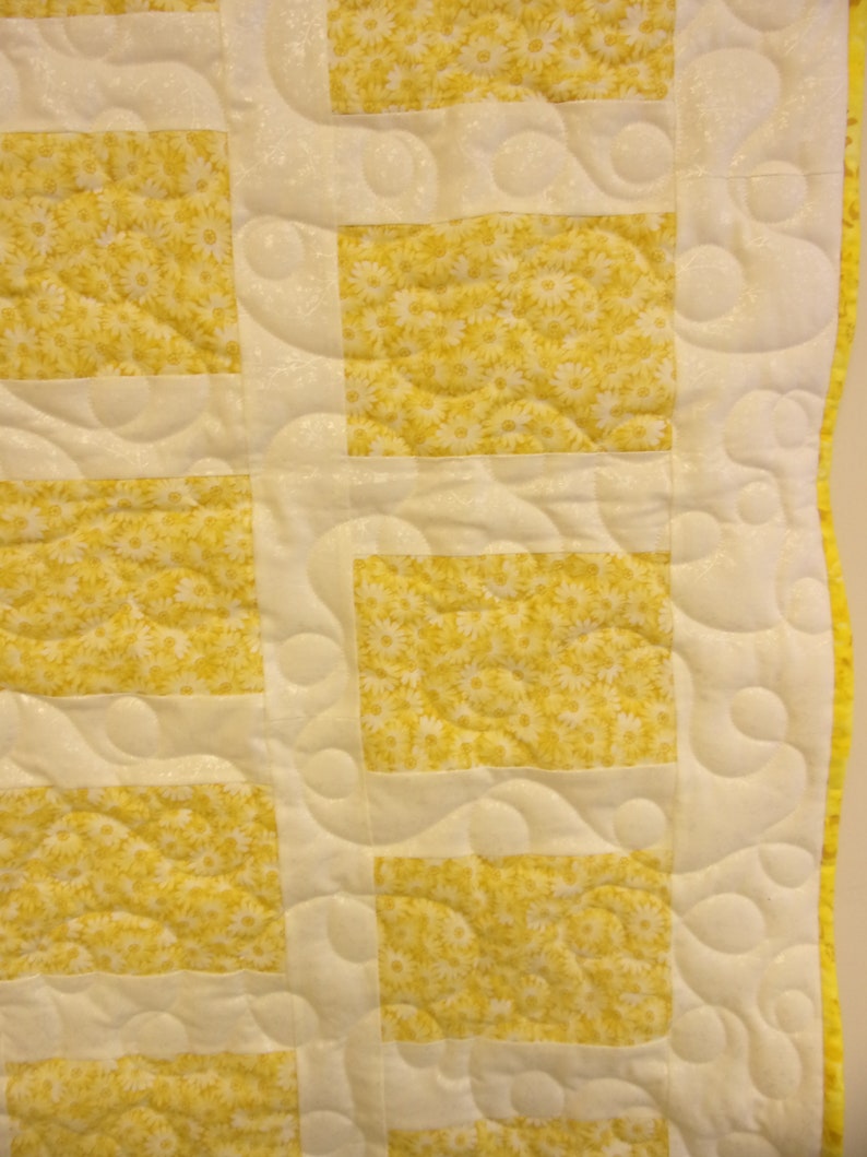Quilt, Handmade Yellow and Cream Throw Quilt, 48 X 59 Etsy
