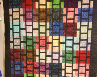 Edredón individual Rainbow Cobblestone: ropa de cama de algodón hecha a mano (162 x 210 cm)
