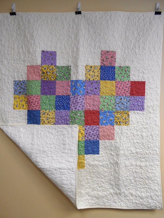 ハンドメイドパッチワークハートキルト：1930年代のアニマルプリント