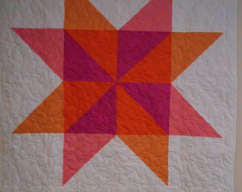 Handgemachter Lone Star Baby Quilt aus Baumwolle, 120x120 cm