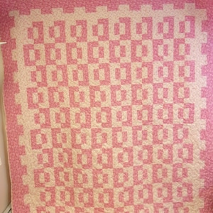 Quilt, Handmade Pink Queen Size Quilt 82&quot; x 96&quot;