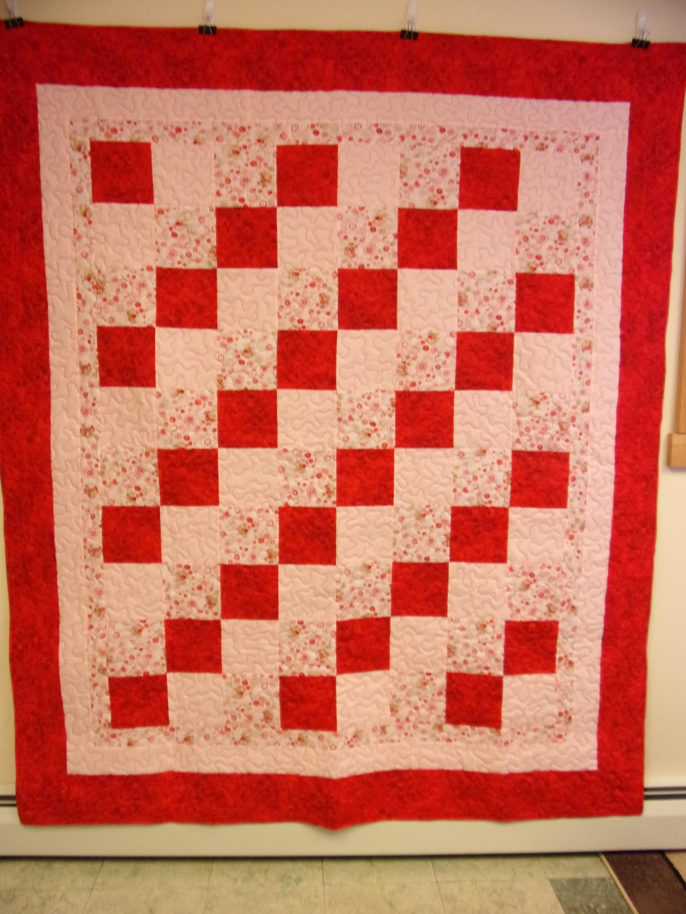 Full Size Quilt Pink and Red Squares Full Size Quilt Pink Etsy