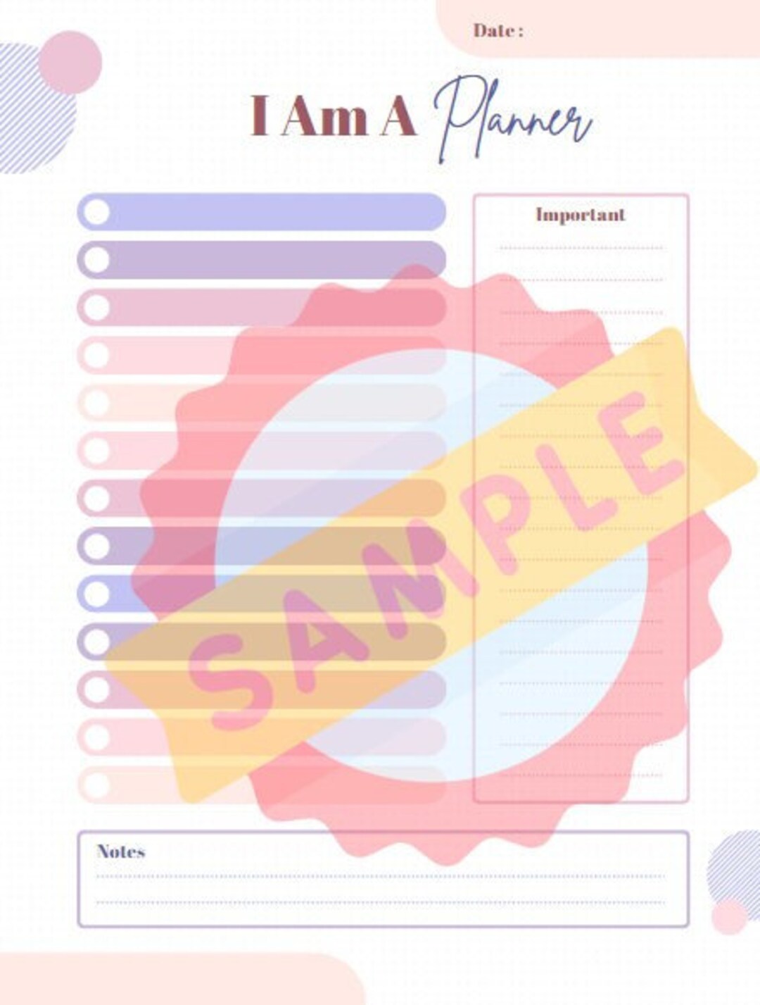 Planner Filler Page PDF Download Print / Trim to Your Planner, Calendar