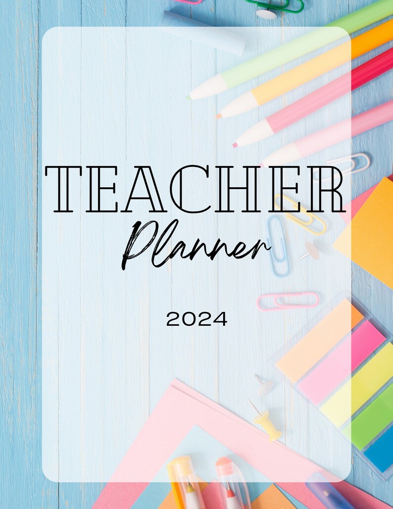 Teacher 2024 Planner Pdf Printable Etsy