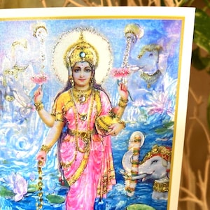 Carte brodée à la main Ma Lakshmi