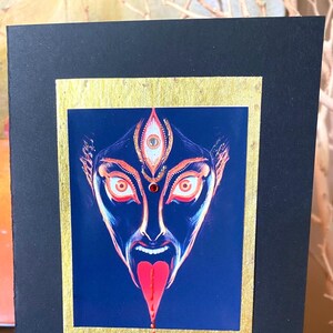 Carte d'art feuille d'or Maha Kali