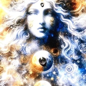 Carte d'art en cristal 5 x 7 Déesse Luna