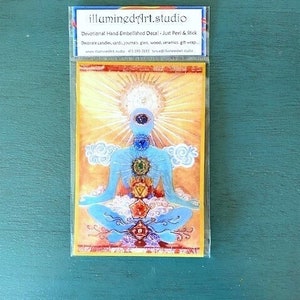 Decalcomania dei 7 chakra, impreziosita a mano